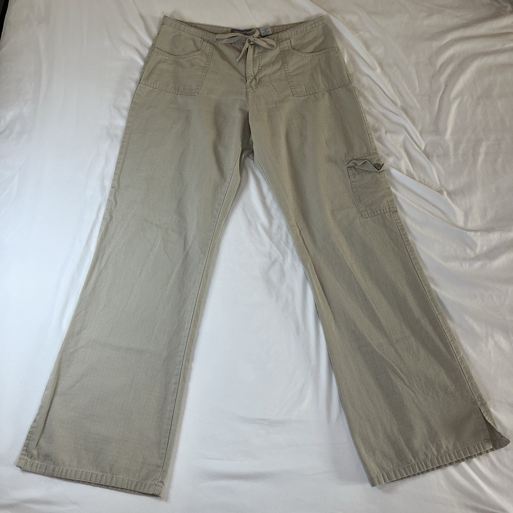 Canyon River Blues Womens Khaki Pants Size 7 Cream Drawstring Vintage‎ Y2K Cargo